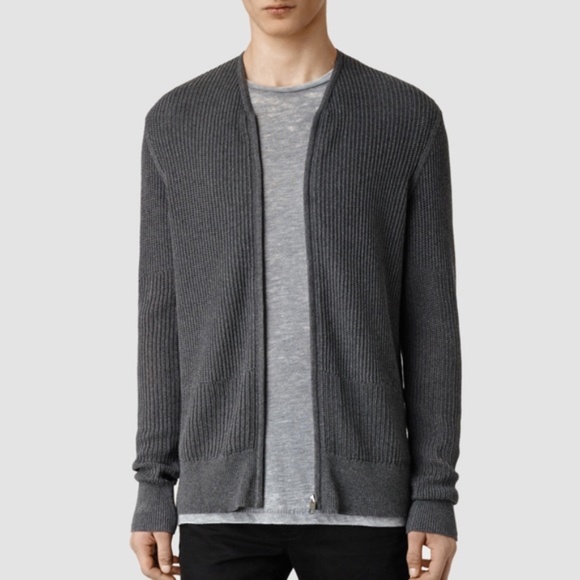 All Saints Metz Knit Cardigan Small Grey - Picture 1 of 9